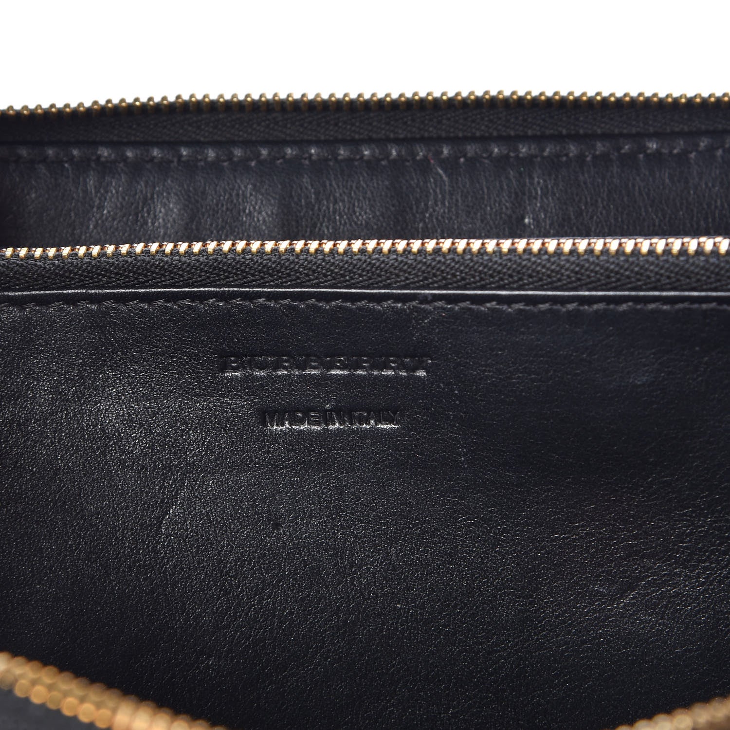 Burberry Calfskin House Check Elmore Zip Around Wallet Black 6 of 6