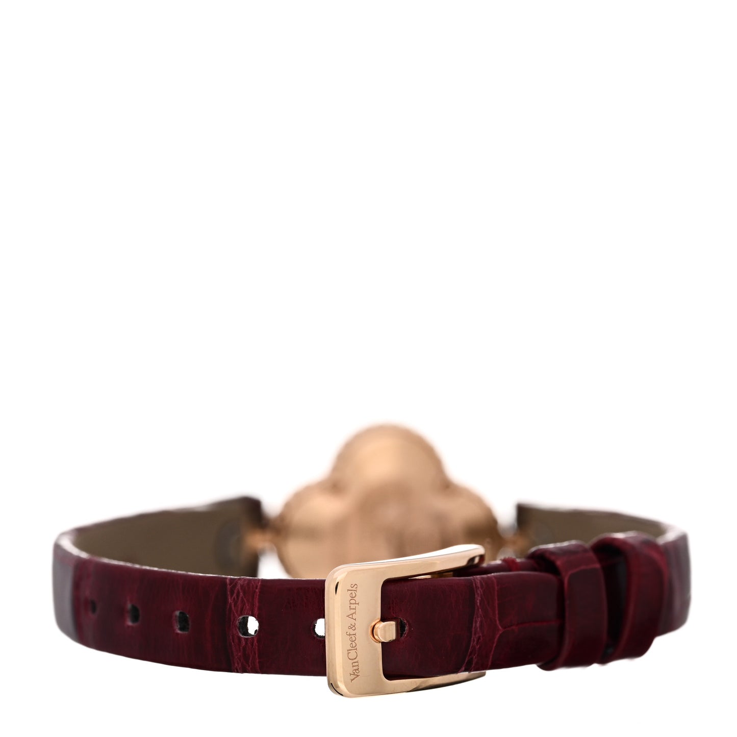 18K Yellow Gold Alligator 23mm Alhambra Quartz Watch