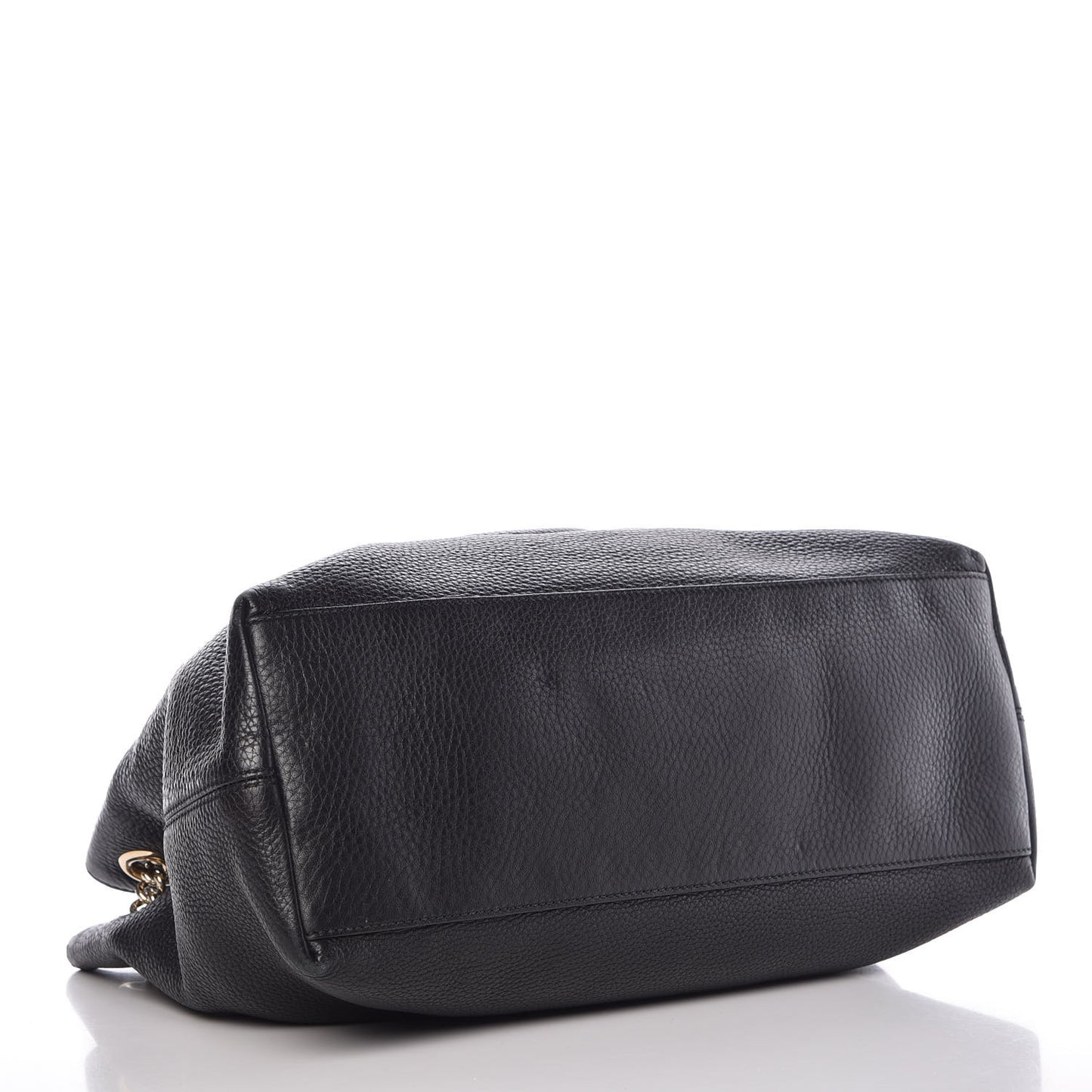 Pebbled Calfskin Medium Soho Chain Shoulder Bag Black