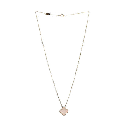 Van Cleef & Arpels 18K Yellow Gold Mother of Pearl Vintage Alhambra Pendant Necklace 3 of 7