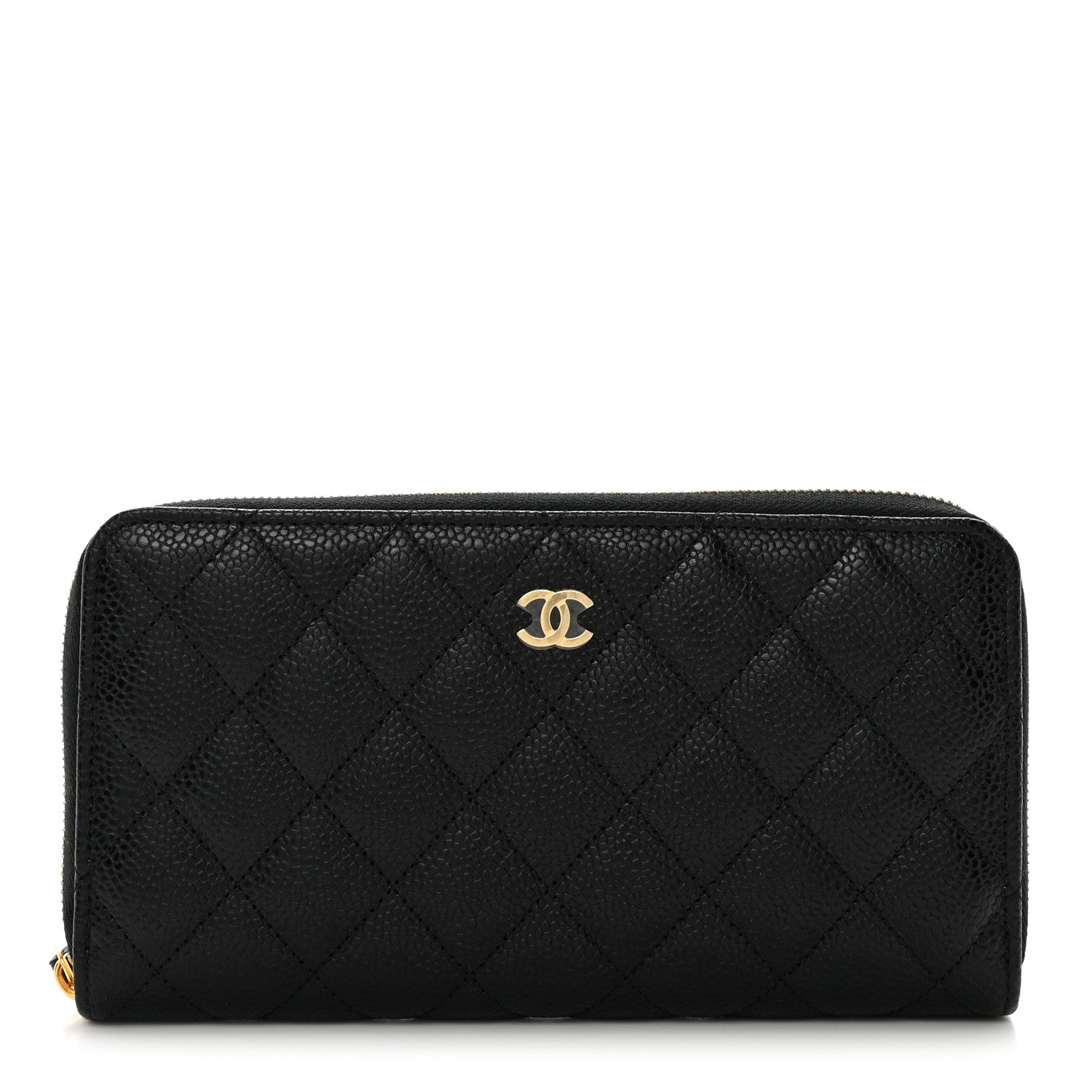 Chanel Caviar Quilted Large Gusset Zip Around Wallet Black 1 of 9