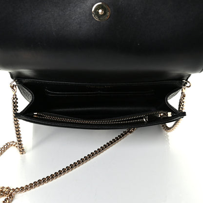 Christian Dior Grained Calfskin Diorama Wallet on Chain Pouch Black 4 of 8