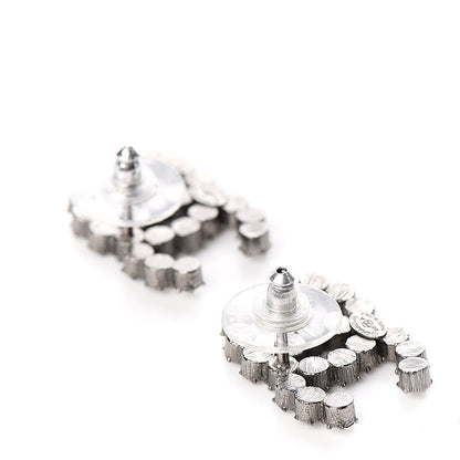 Chanel Crystal CC Earrings Silver 3 of 4