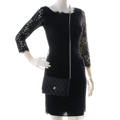 Chanel Lambskin Quilted Wallet On Chain WOC Black 2 of 8