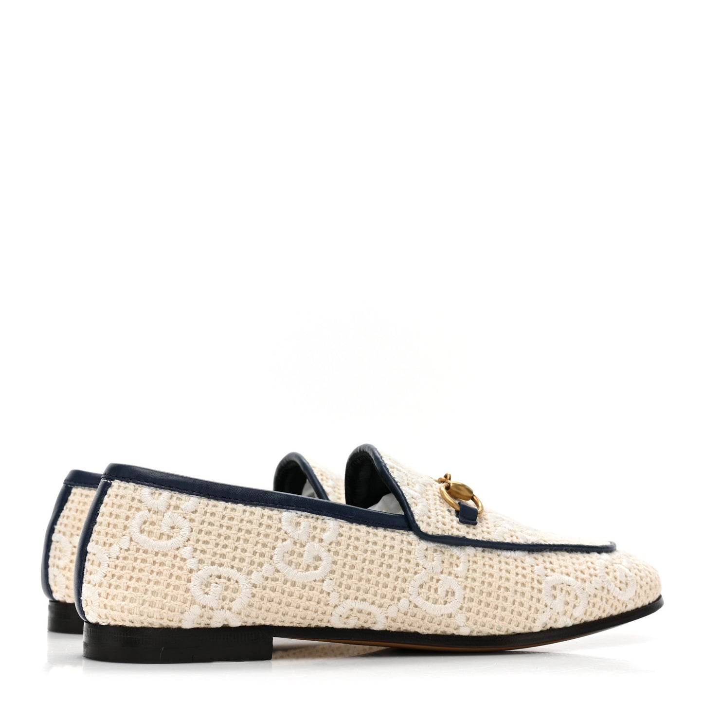 Canvas Nappa Monogram Jumbo GG Horsebit Womens Jordaan Loafers 35.5 Beige Royale