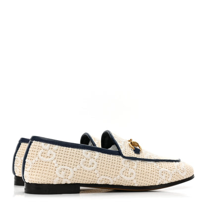 Gucci Canvas Nappa Monogram Jumbo GG Horsebit Womens Jordaan Loafers 35.5 Beige Royale 4 of 9
