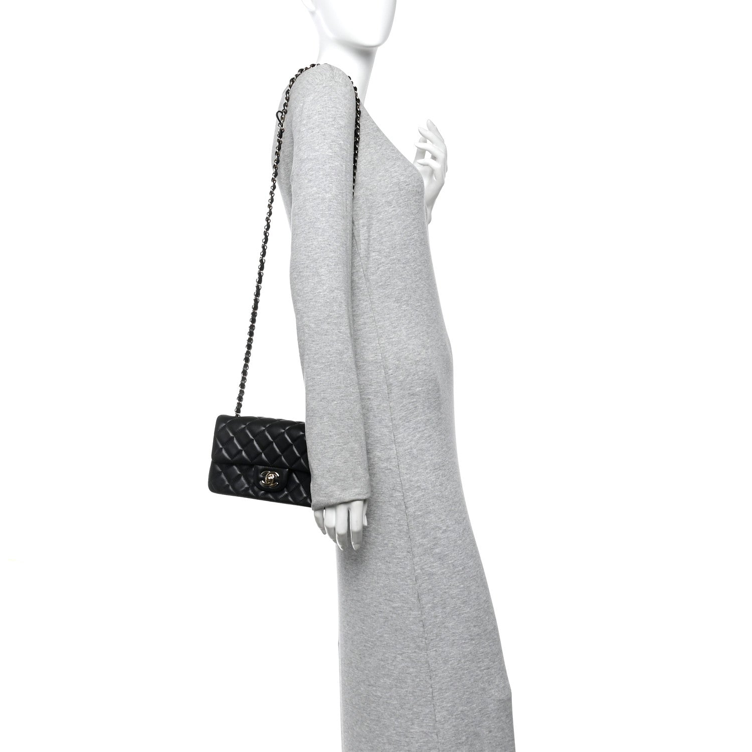 Chanel Lambskin Quilted Mini Rectangular Flap Black 2 of 11