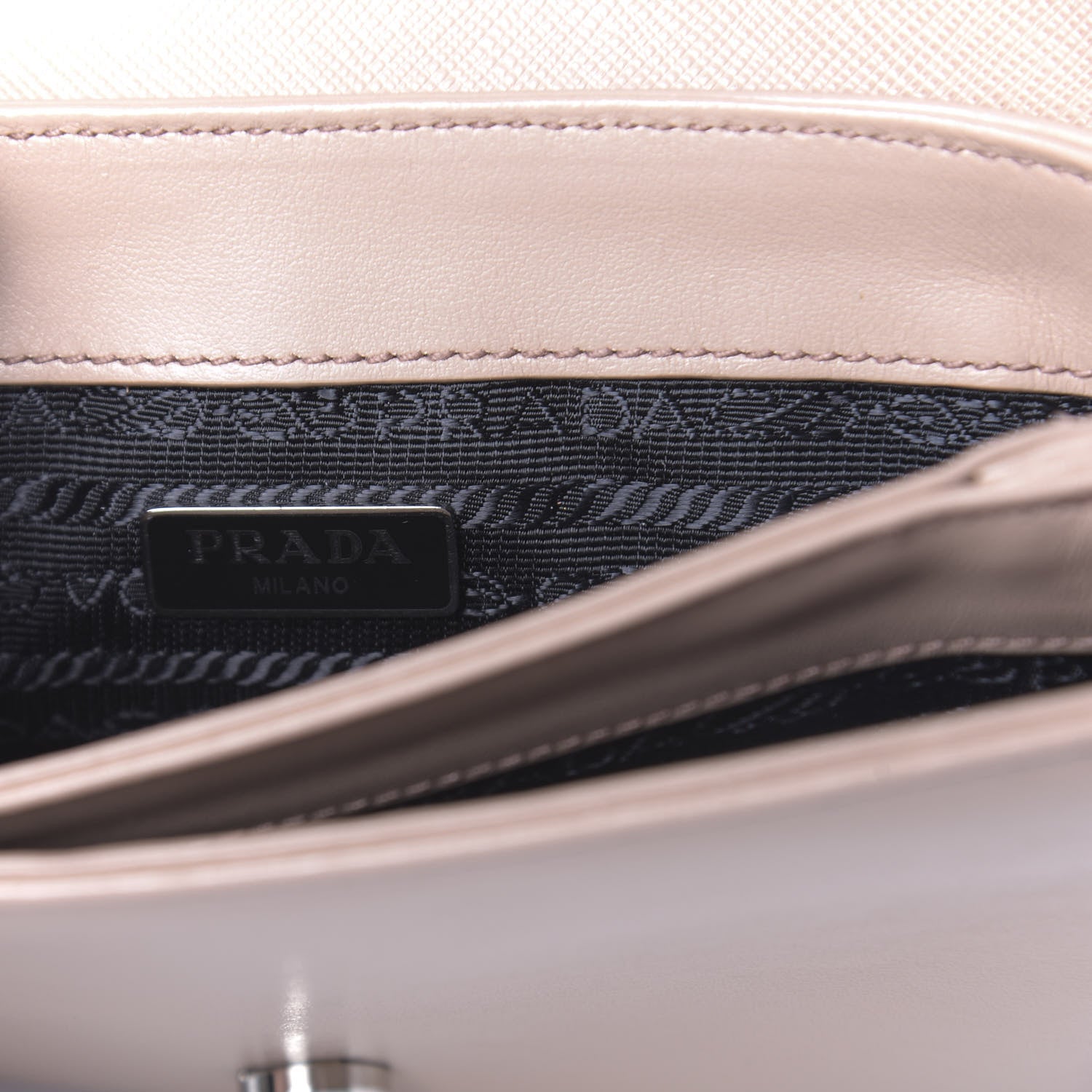 Prada Saffiano Soft Calfskin Chain Crossbody Bag Cipria 6 of 10