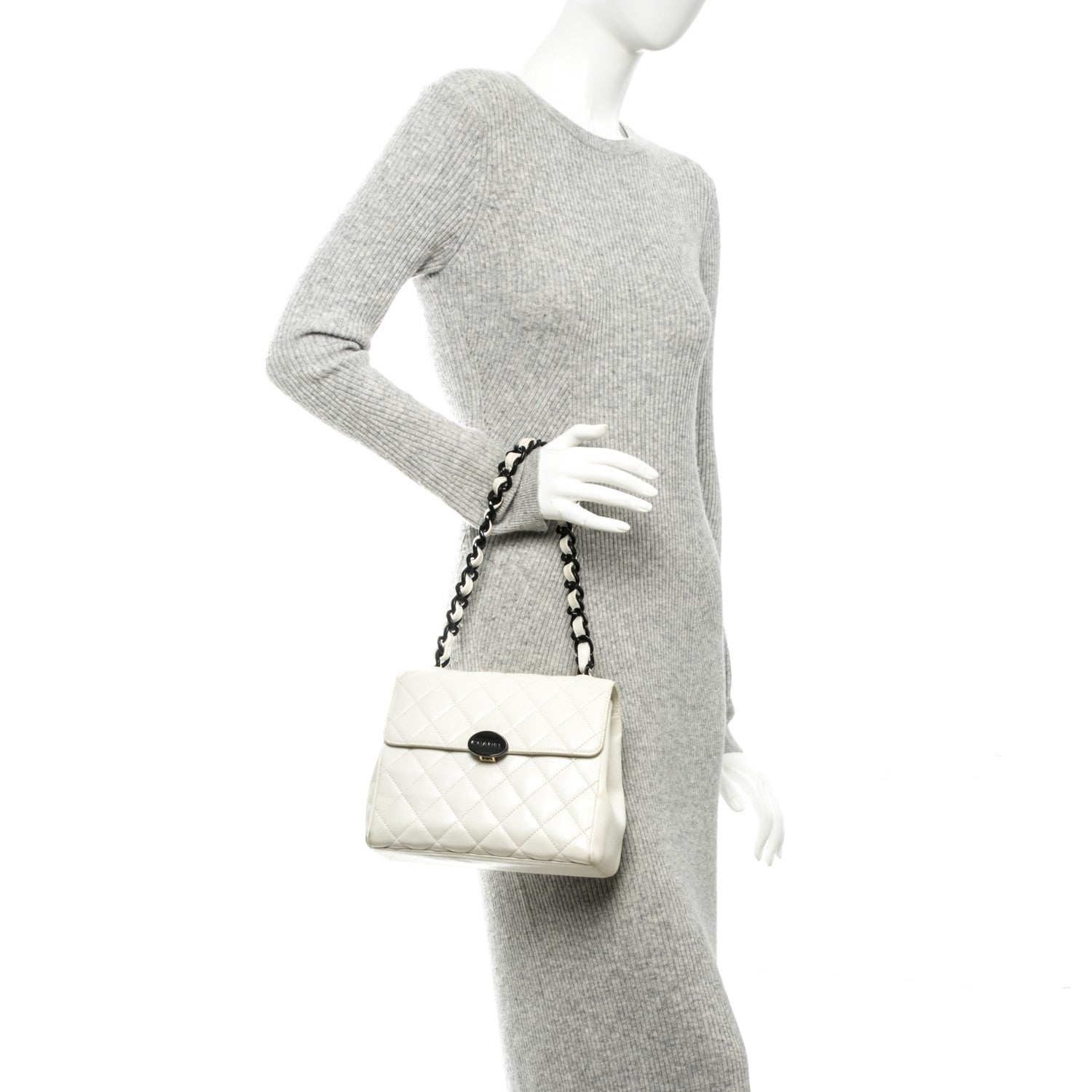 Chanel Lambskin Quilted Bekko Resin Flap White 2 of 9