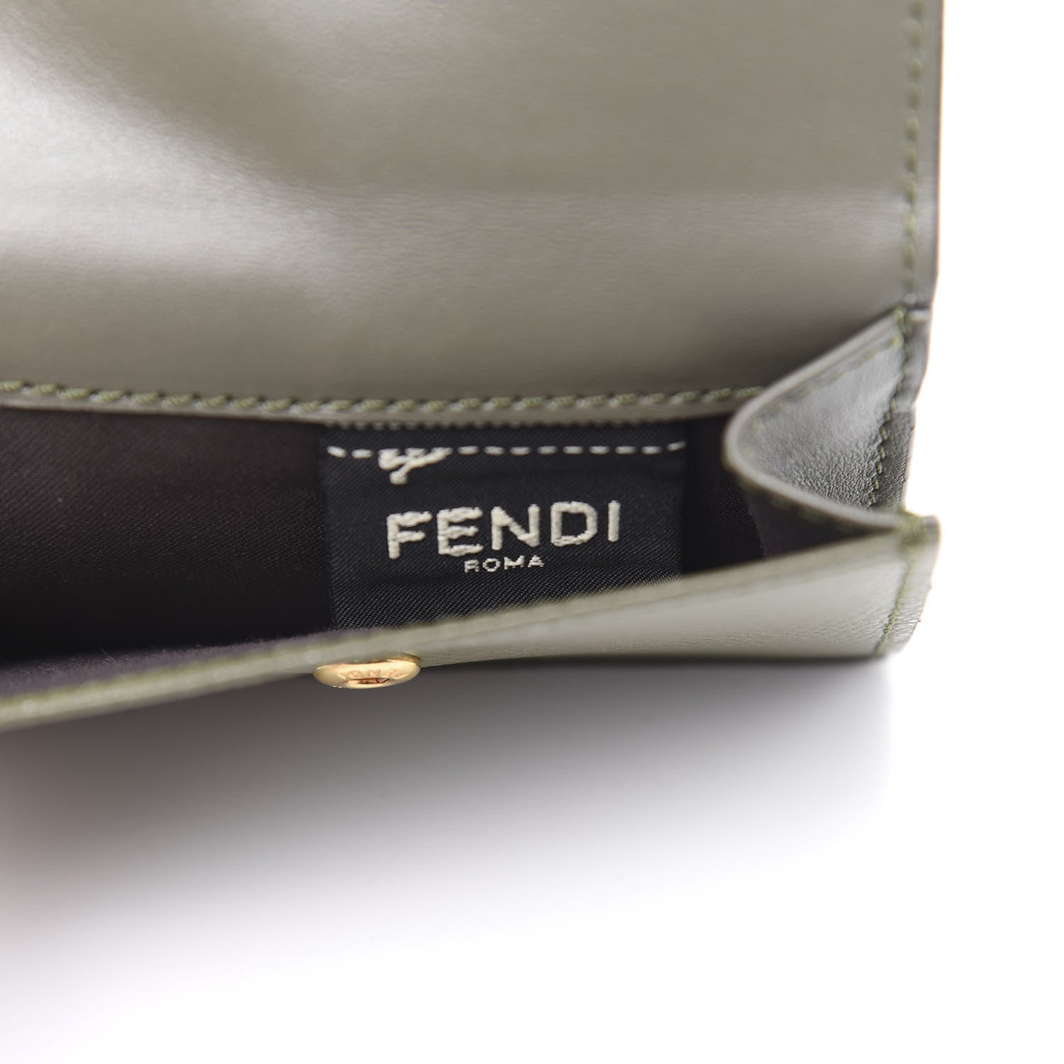 Fendi Vitello Cruise F is Fendi Micro Tri-Fold Envelope Wallet Asparago 10 of 11