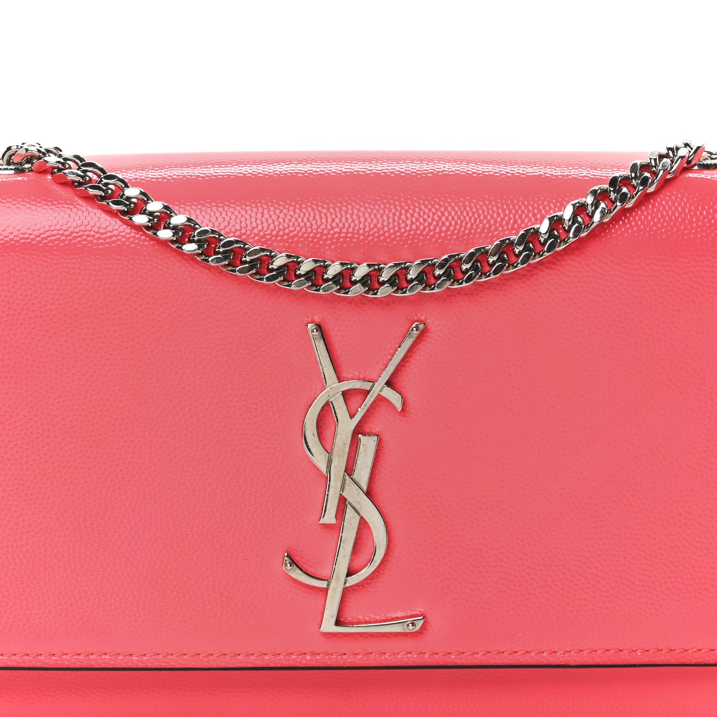 Patent Grain de Poudre Small Monogram Kate Satchel Neon Pink