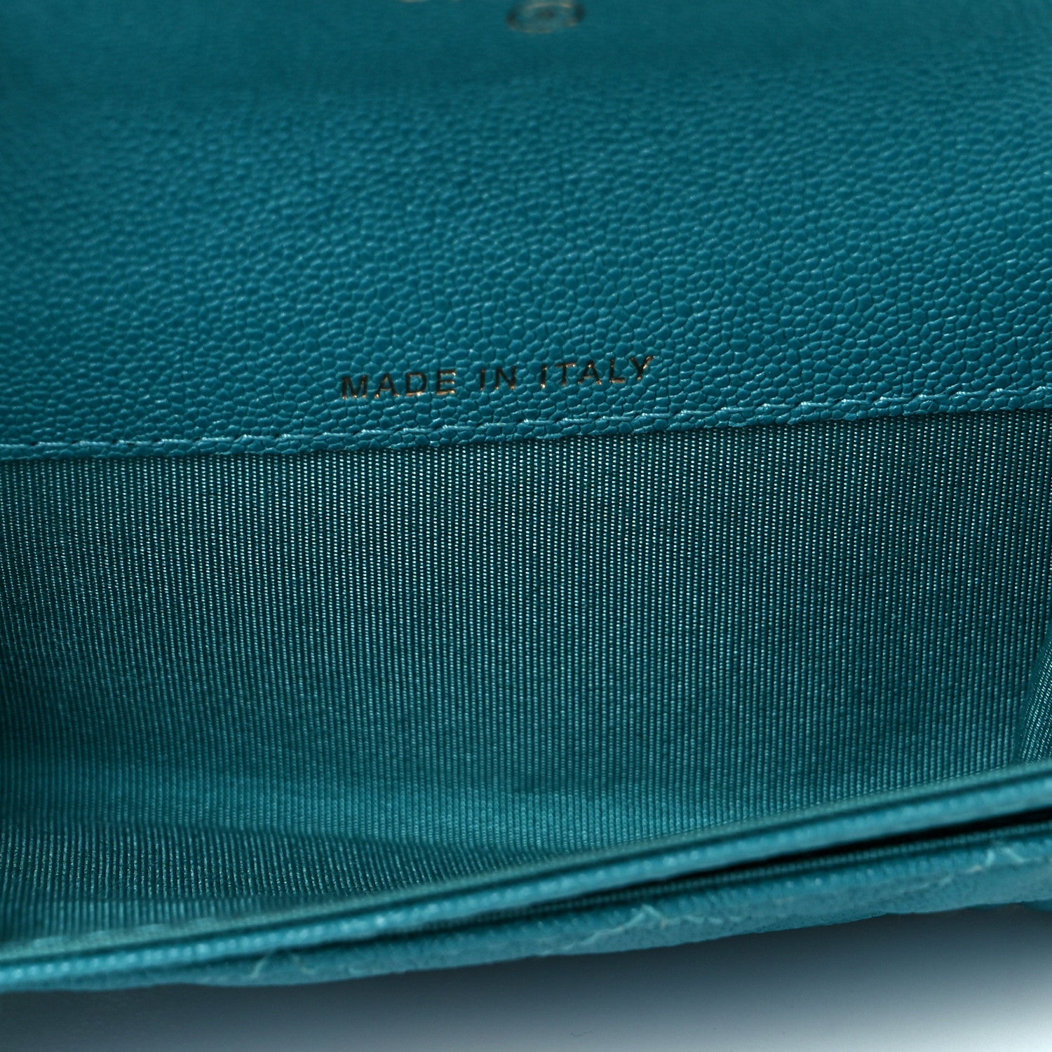 Chanel Caviar Quilted Boy Flap Card Holder Turquoise 5 of 9
