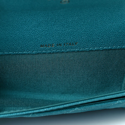 Chanel Caviar Quilted Boy Flap Card Holder Turquoise 5 of 9