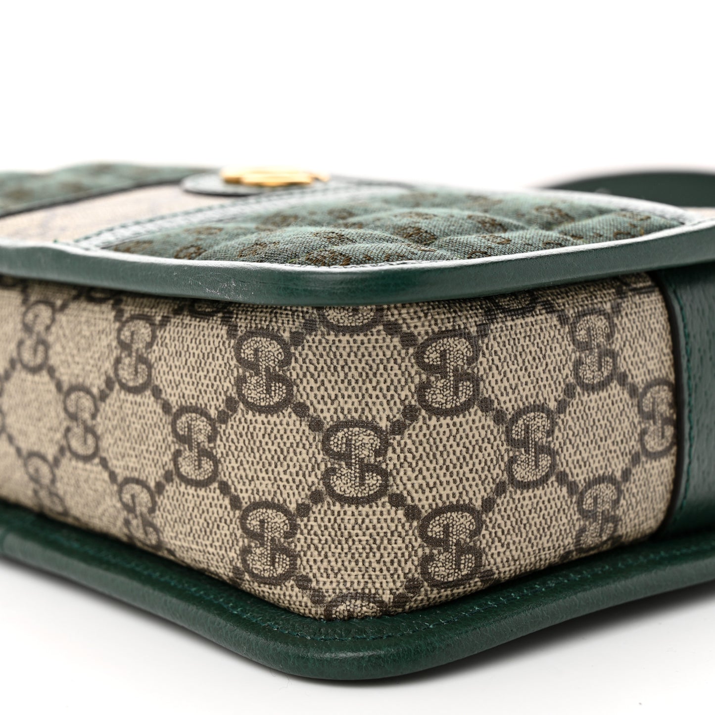 Monogram GG Mignon Textured Dollar Calfskin GG Supreme Monogram Quilted Mini GG Shoulder Bag Green Beige Ebony