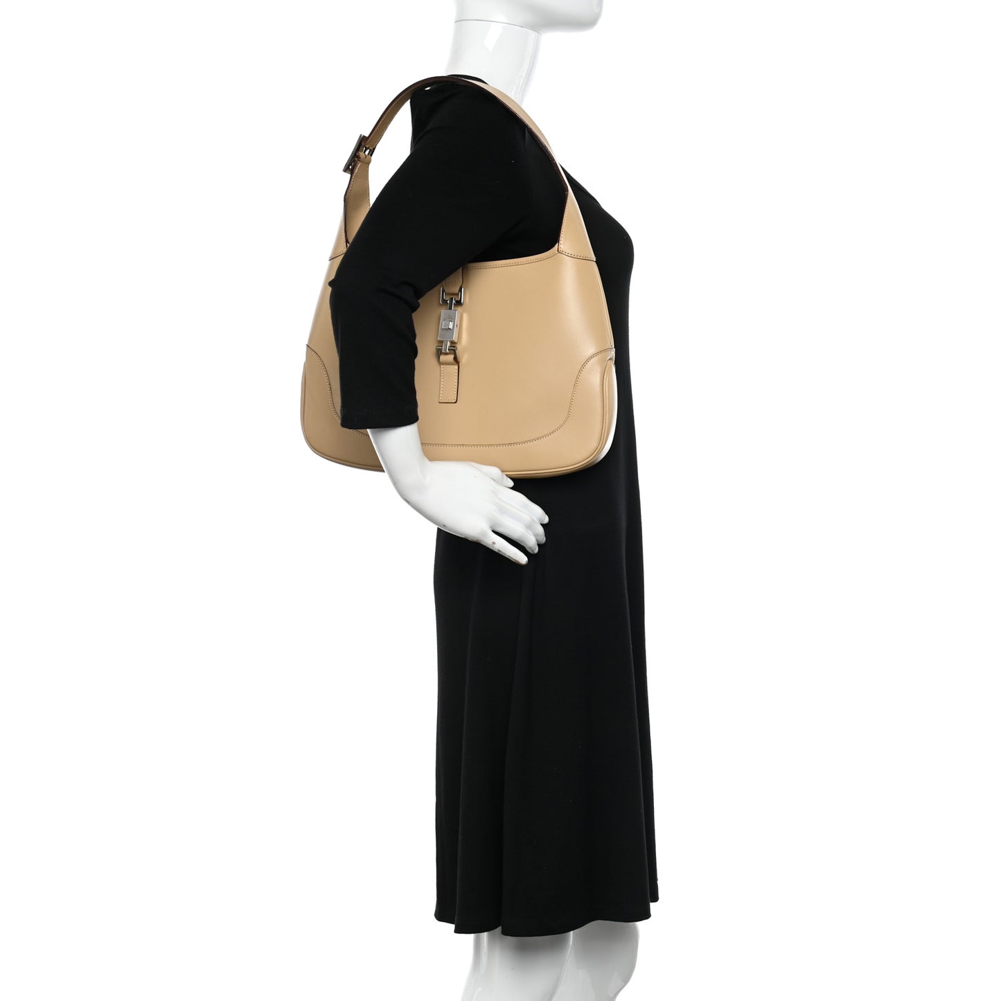 Calfskin Small Jackie O Hobo Beige