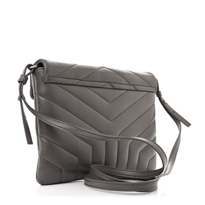 Saint Laurent Calfskin Y Quilted Monogram Loulou Crossbody Clutch Storm 3 of 12