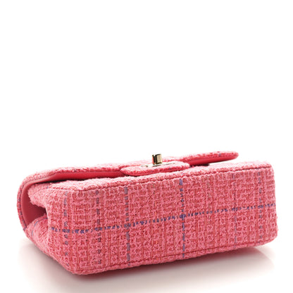 Chanel Tweed Quilted Mini Top Handle Rectangular Flap Dark Pink 4 of 10