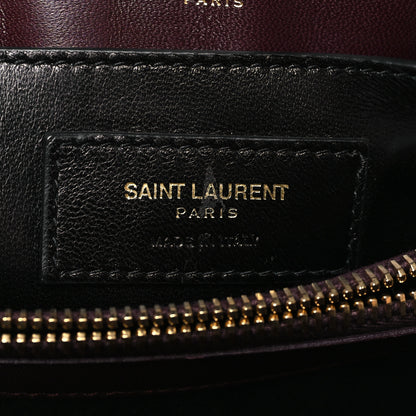 Saint Laurent Velvet Y Quilted Monogram Small Loulou Chain Satchel Burgundy 6 of 10