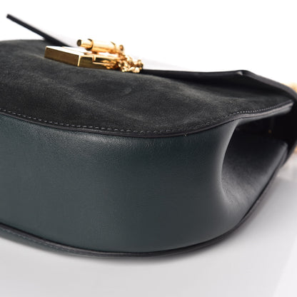 Chloe Suede Smooth Calfskin Drew Shoulder Bag Intense Green 9 of 9