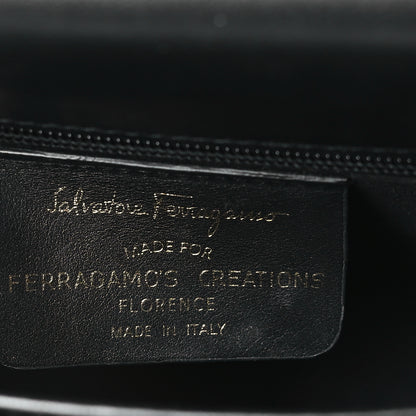 Salvatore Ferragamo Brushed Off Calfskin Iconic Large Top Handle Bag Black 6 of 8