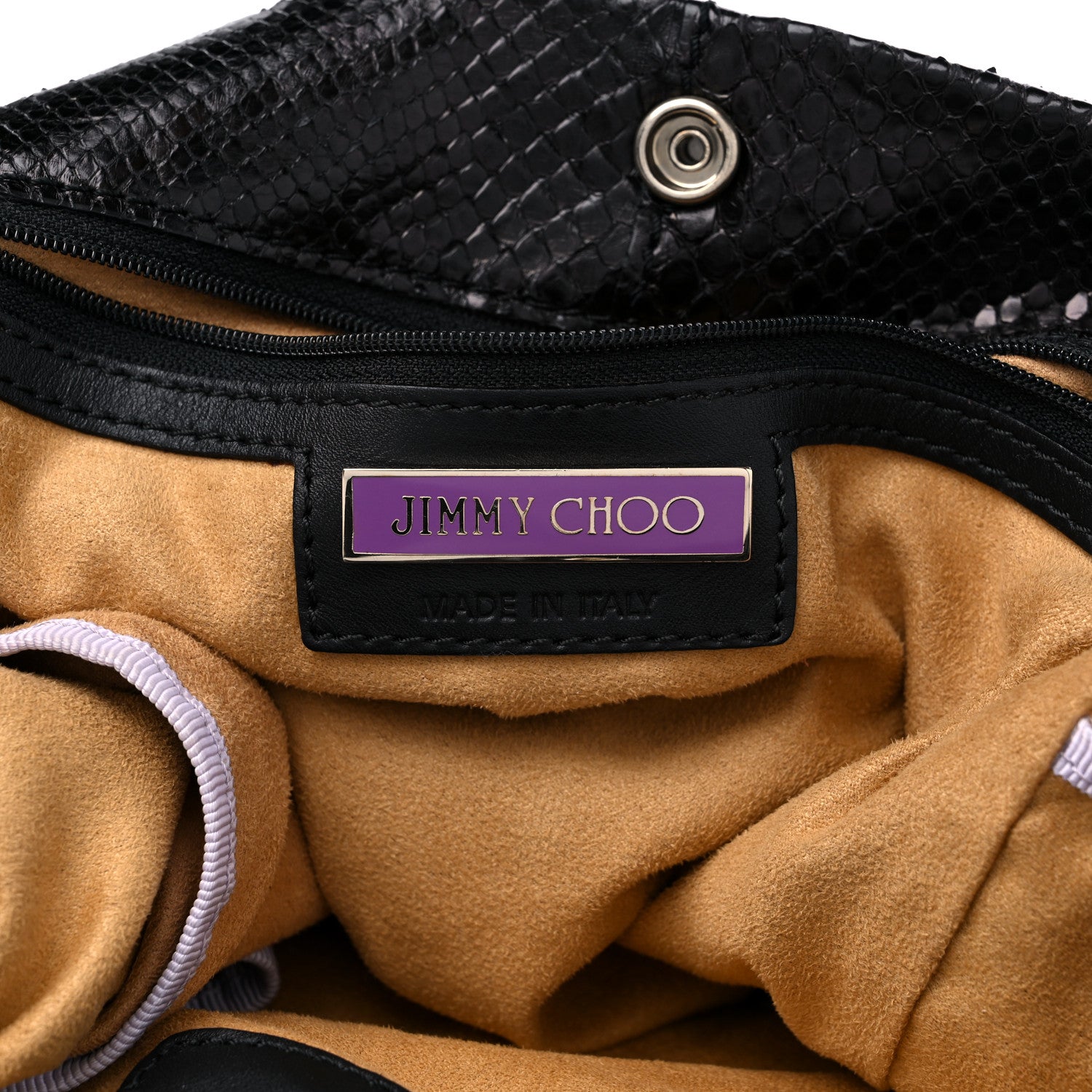 Jimmy Choo Snakeskin Shoulder Bag Black 5 of 10