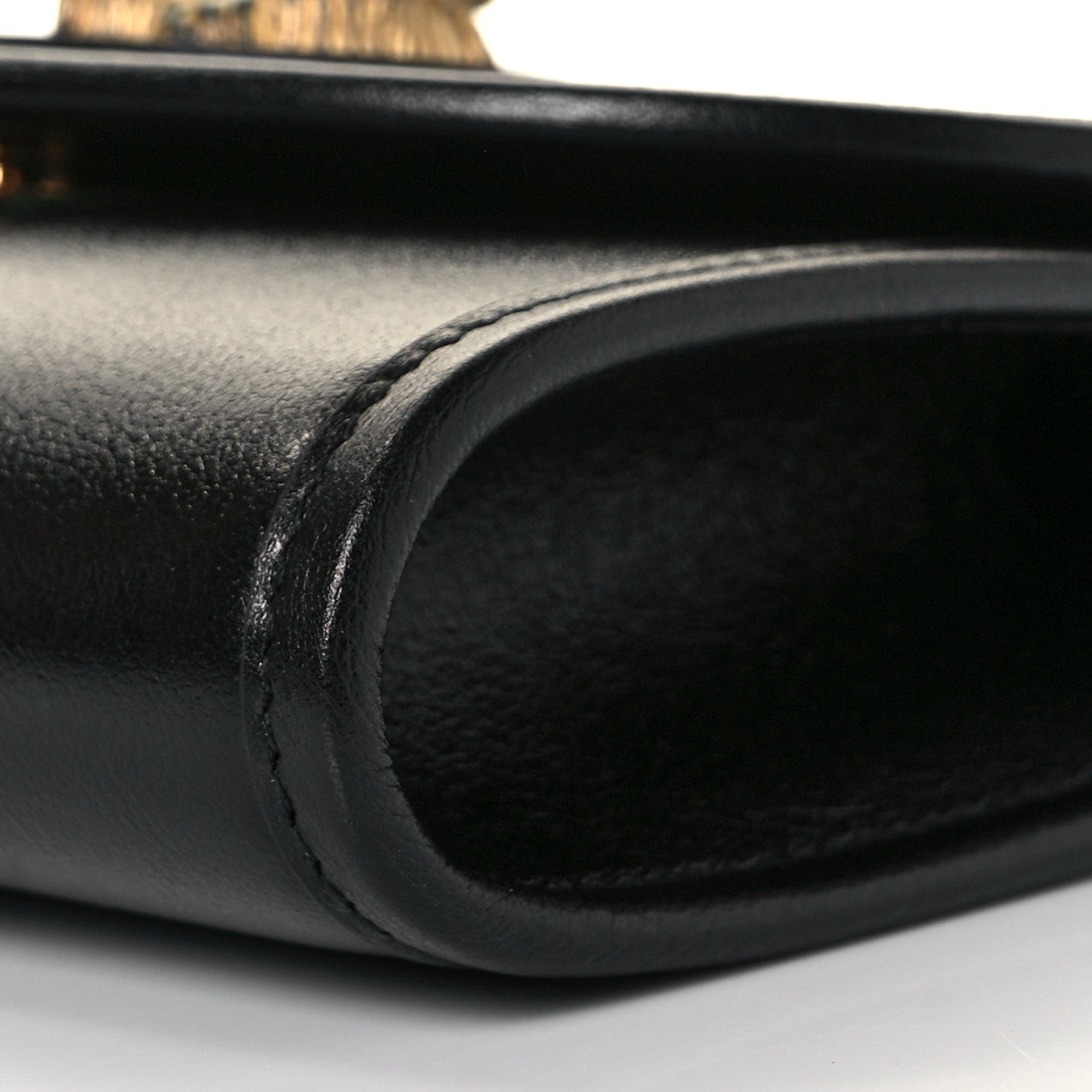 Gucci Textured Calfskin Web Mini Rajah Slim Flap Shoulder Bag Black 8 of 9