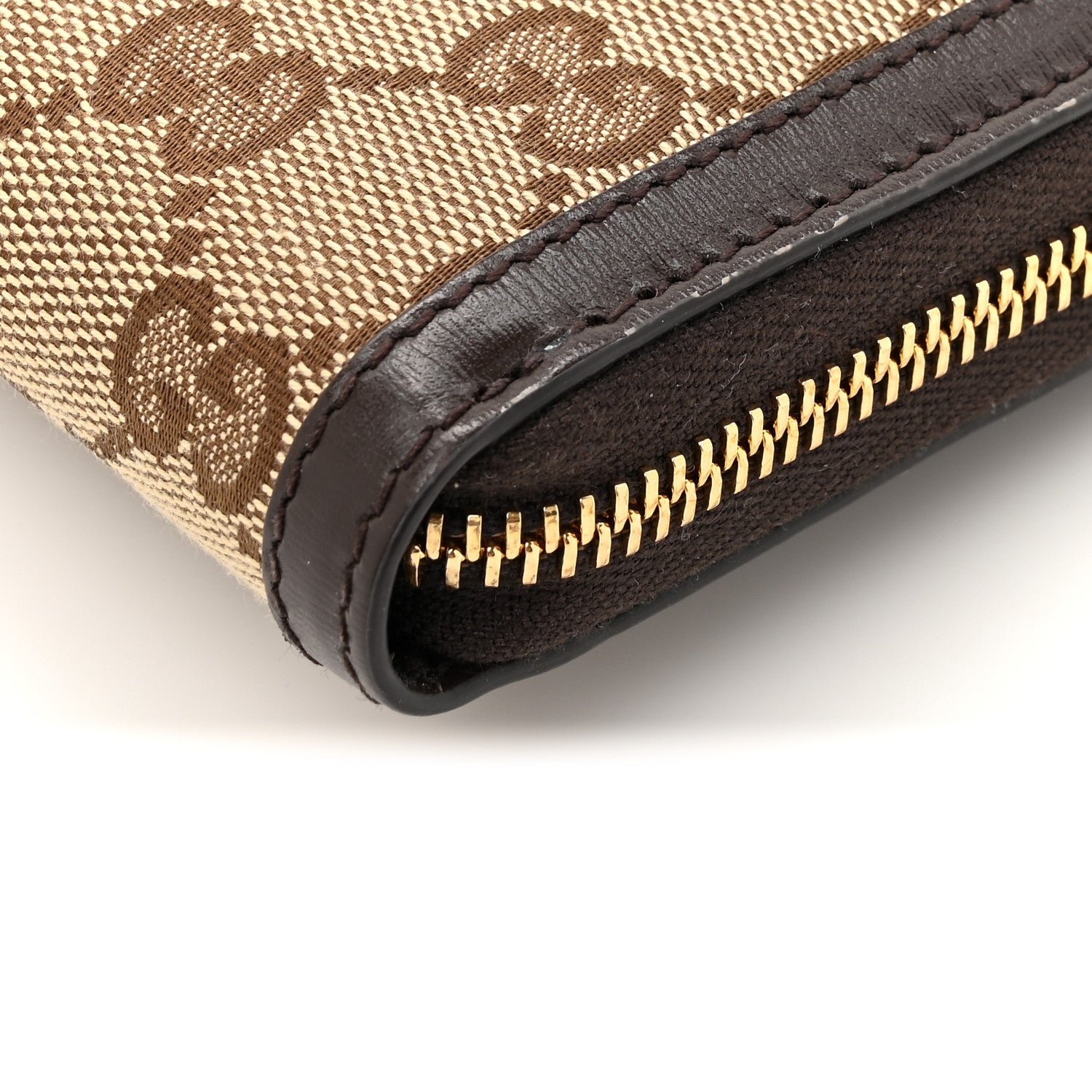Gucci Monogram Calfskin Zip Around Wallet Beige Ebony 9 of 11