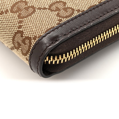 Gucci Monogram Calfskin Zip Around Wallet Beige Ebony 9 of 11