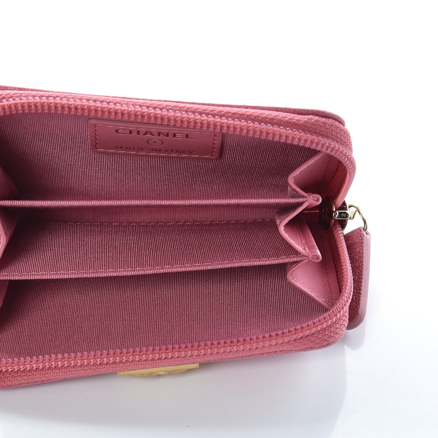 Chanel Caviar Chevron Zip Around Boy Coin Purse Wallet Dark Pink 5 of 8