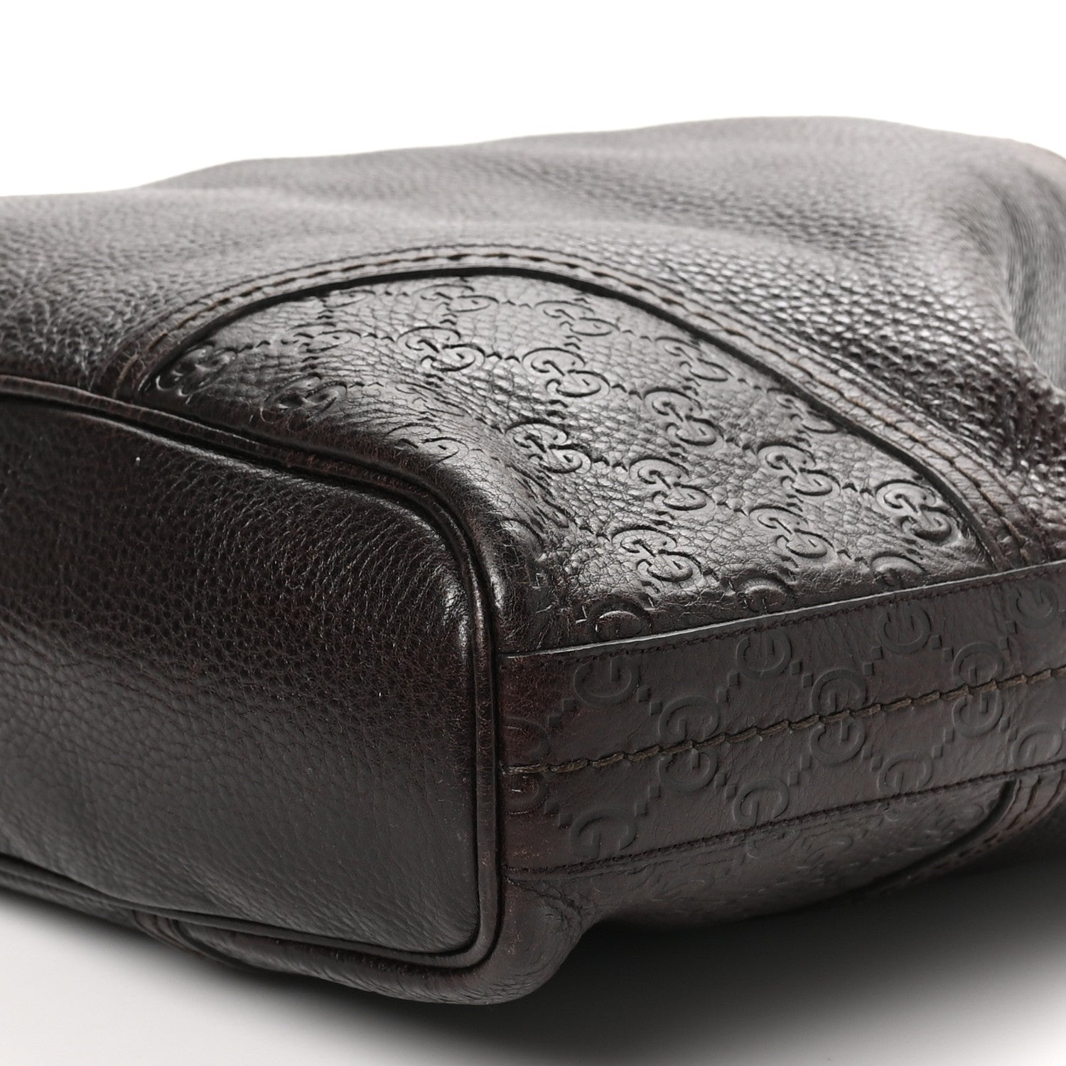 Gucci Calfskin Guccissima Trim Large Signoria Hobo Dark Brown 10 of 10