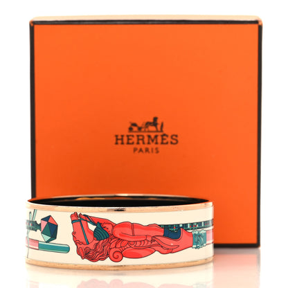 Hermes Enamel Printed Wide Les Cannes Bracelet 70 Baroque 7 of 7