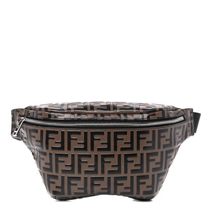 Fendi Vitello Century Bi-Color FF 1974 Embossed Belt Bag Maya Black 1 of 10