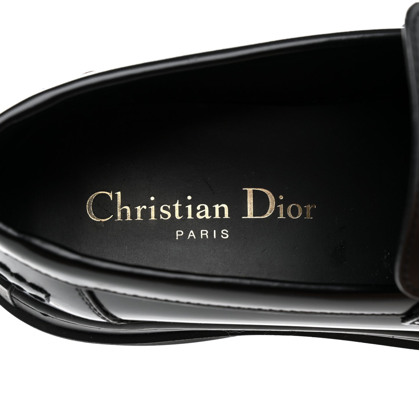 Brushed Calfskin Dior Code Lug Sole Platform 35mm Loafers 36 Black
