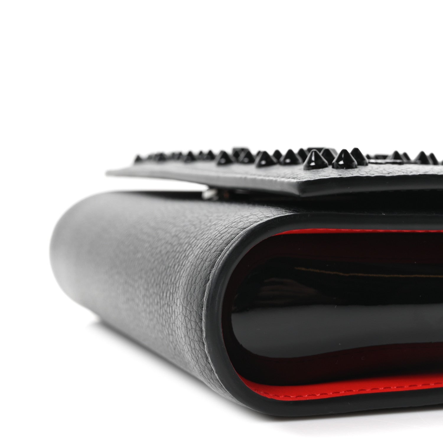 Christian Louboutin Calfskin Spikes Loubinthesky Paloma Clutch Black 10 of 11