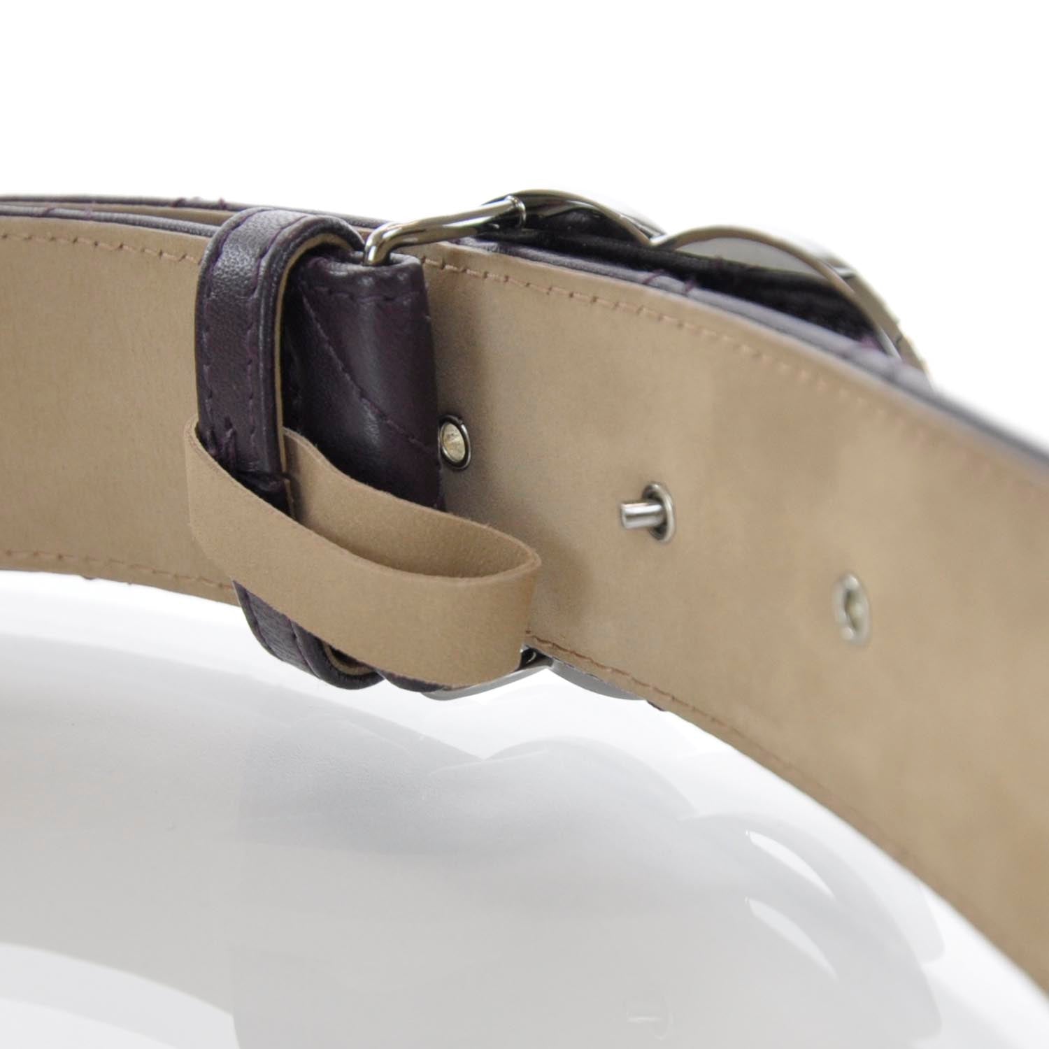 Chanel Lambskin Quilted CC Belt 90 36 Plum 3 of 7