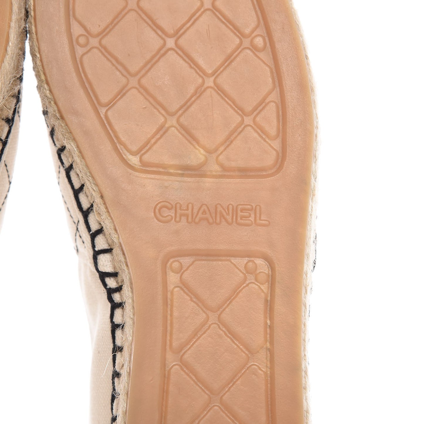 Fabric Biarritz CC Espadrilles 39 Beige Black