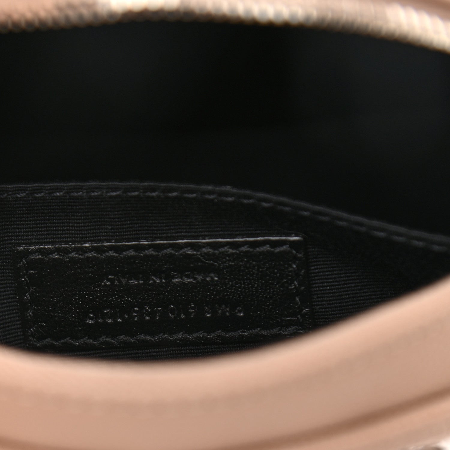 Saint Laurent Grain De Poudre Matelasse Chevron Quilted Round Vinyle Camera Bag Gold Sand 7 of 8