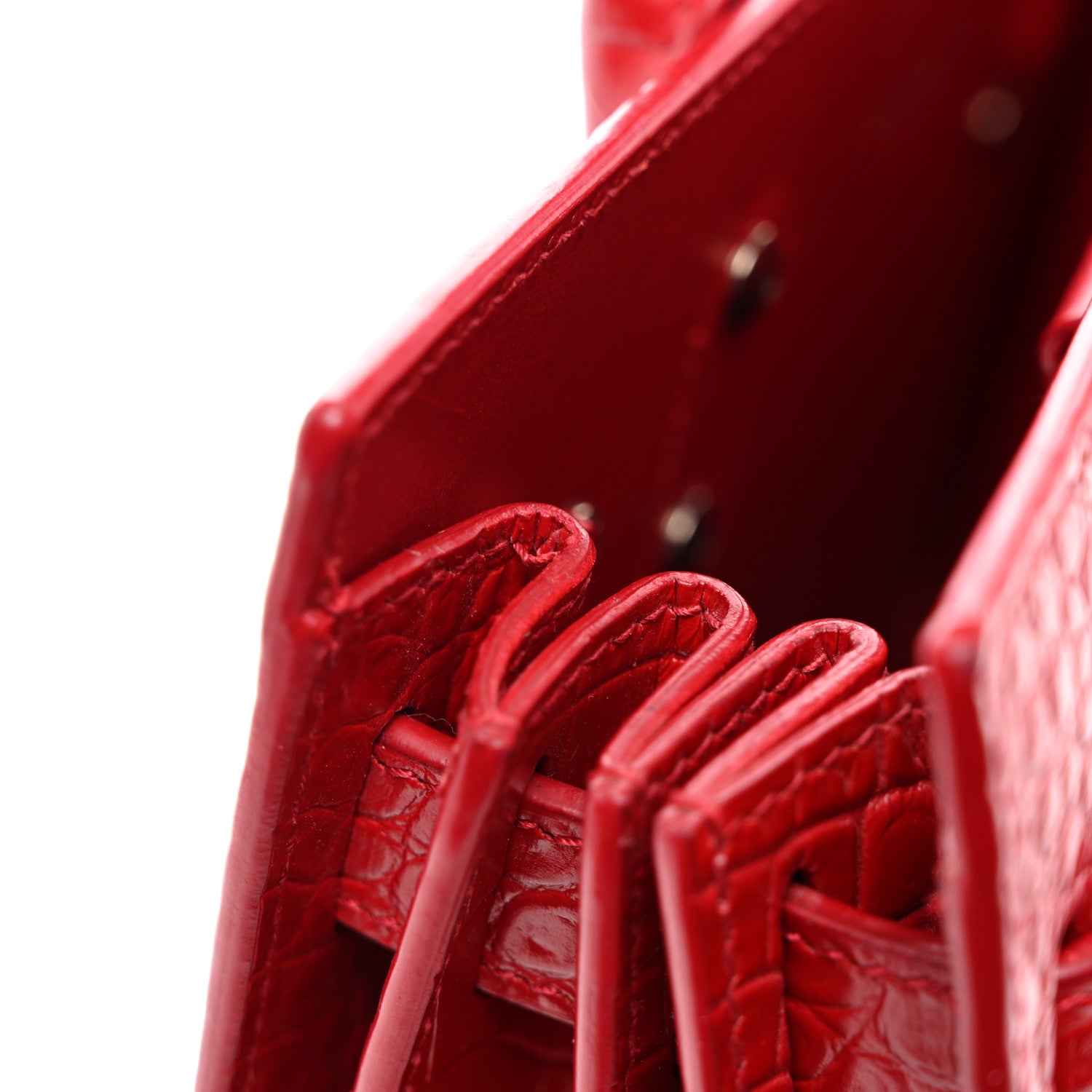 Saint Laurent Calfskin Crocodile Embossed Nano Sac De Jour Red 12 of 12