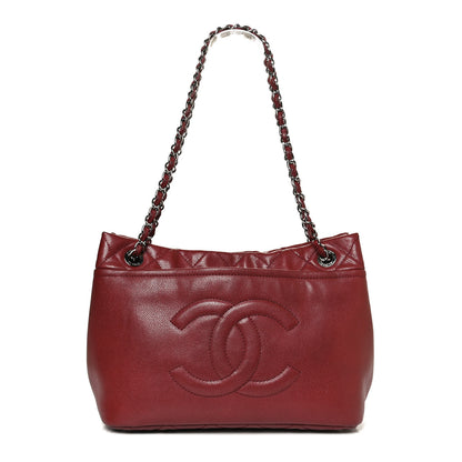 Chanel Caviar Quilted Large Timeless CC Soft Tote Dark Red 1 of 15