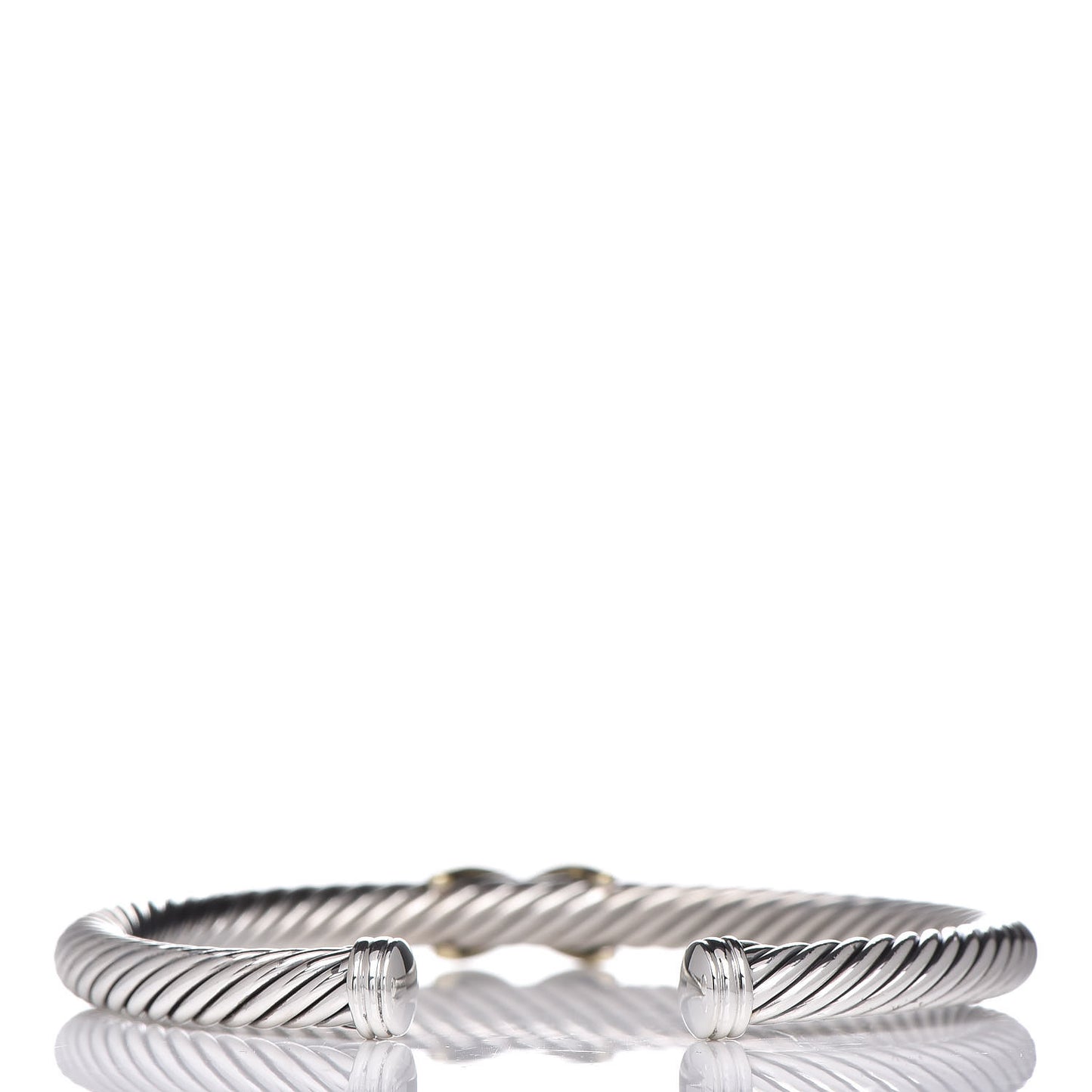 Sterling Silver 14K Yellow Gold 5mm X Station Cable Bracelet