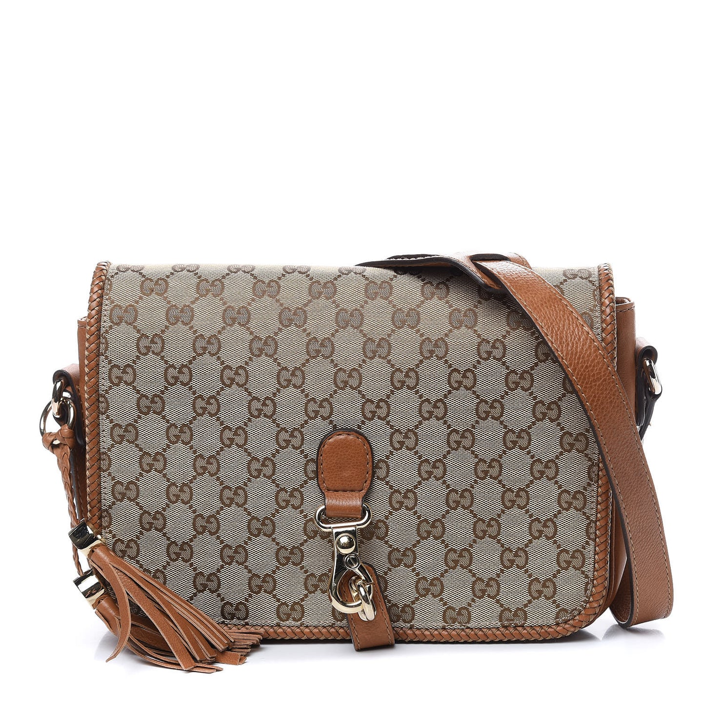Monogram Medium Marrakech Flap Messenger Bag Beige Brown