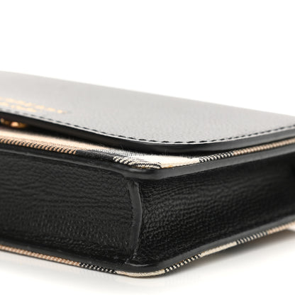 Burberry Grained Calfskin House Check Tartan Mix Hampshire Wallet On Chain Black 9 of 9