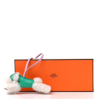 Hermes Milo Lambskin Shearling Budy Charm Menthe Mauve Sylvestre 4 of 4