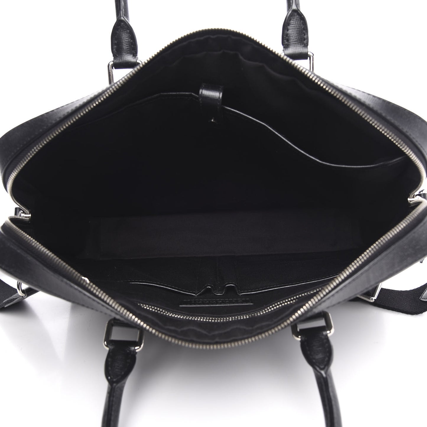 London Check Large Briefcase Black