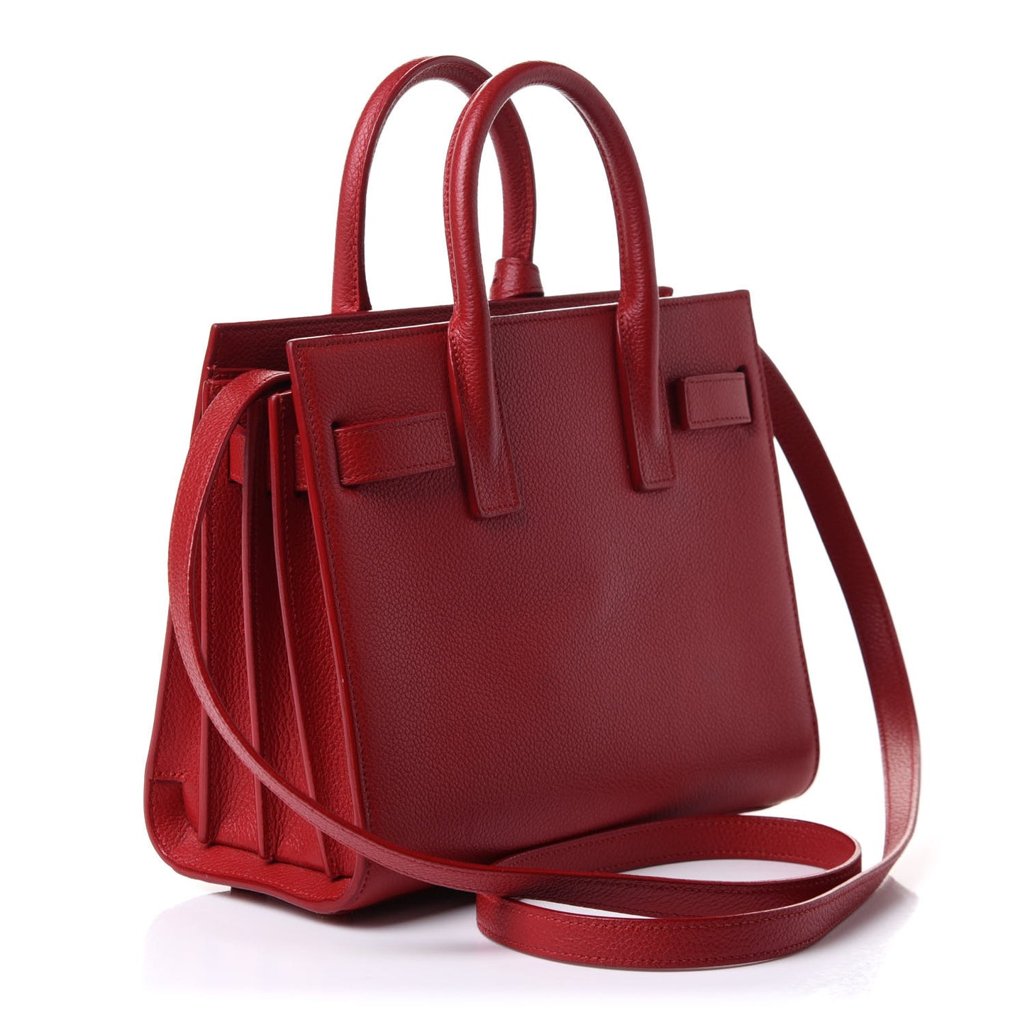 Grained Calfskin Nano Sac De Jour Lipstick Red