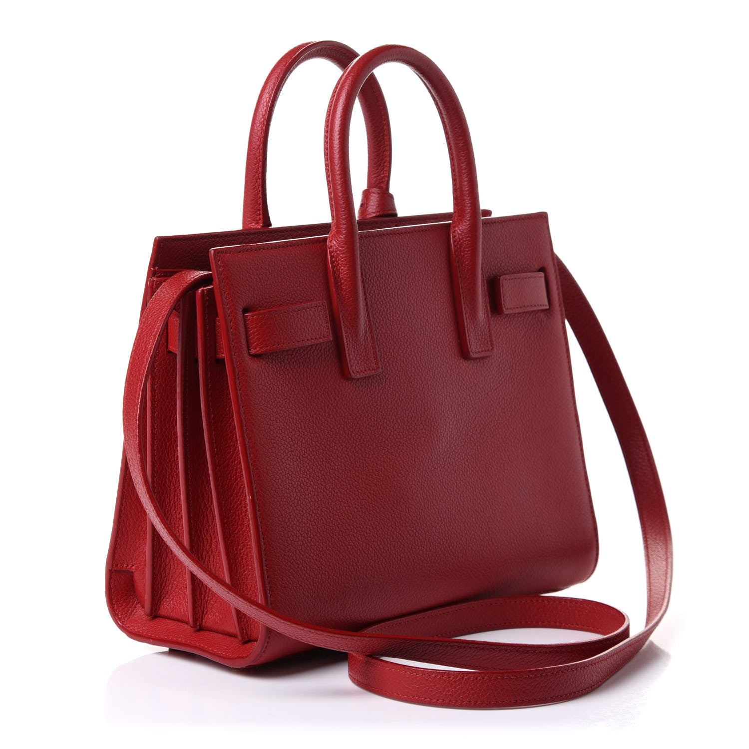 Saint Laurent Grained Calfskin Nano Sac De Jour Lipstick Red 2 of 8