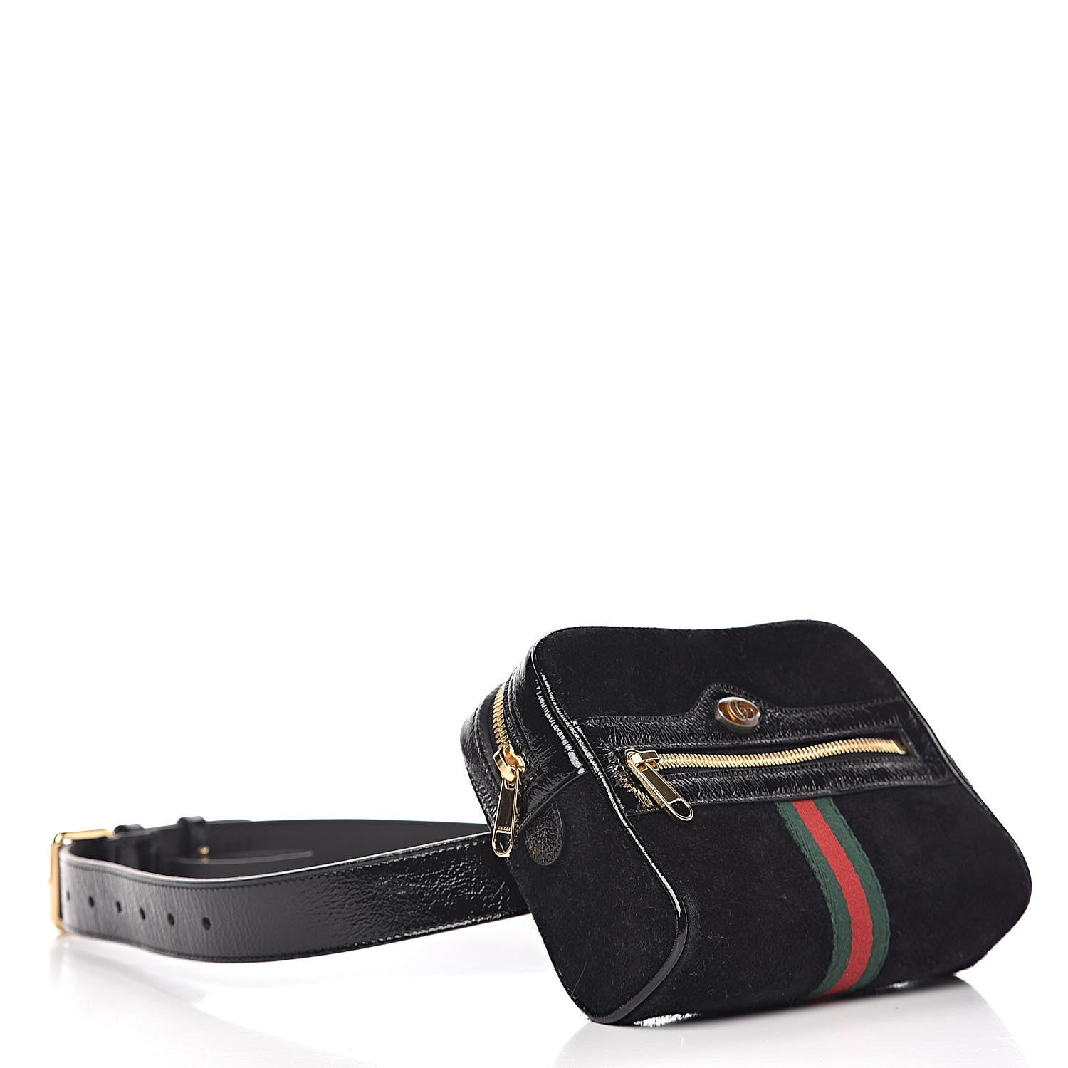 Gucci Suede Small Ophidia Belt Bag 85 34 Black 4 of 13