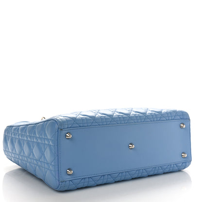 Christian Dior Lambskin Cannage Large Lady Dior Blue 4 of 12