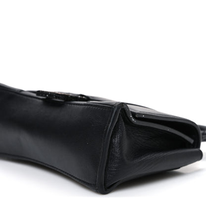 Balenciaga Shiny Box Calfskin Strass Hourglass Top Handle Bag XS Black 10 of 13