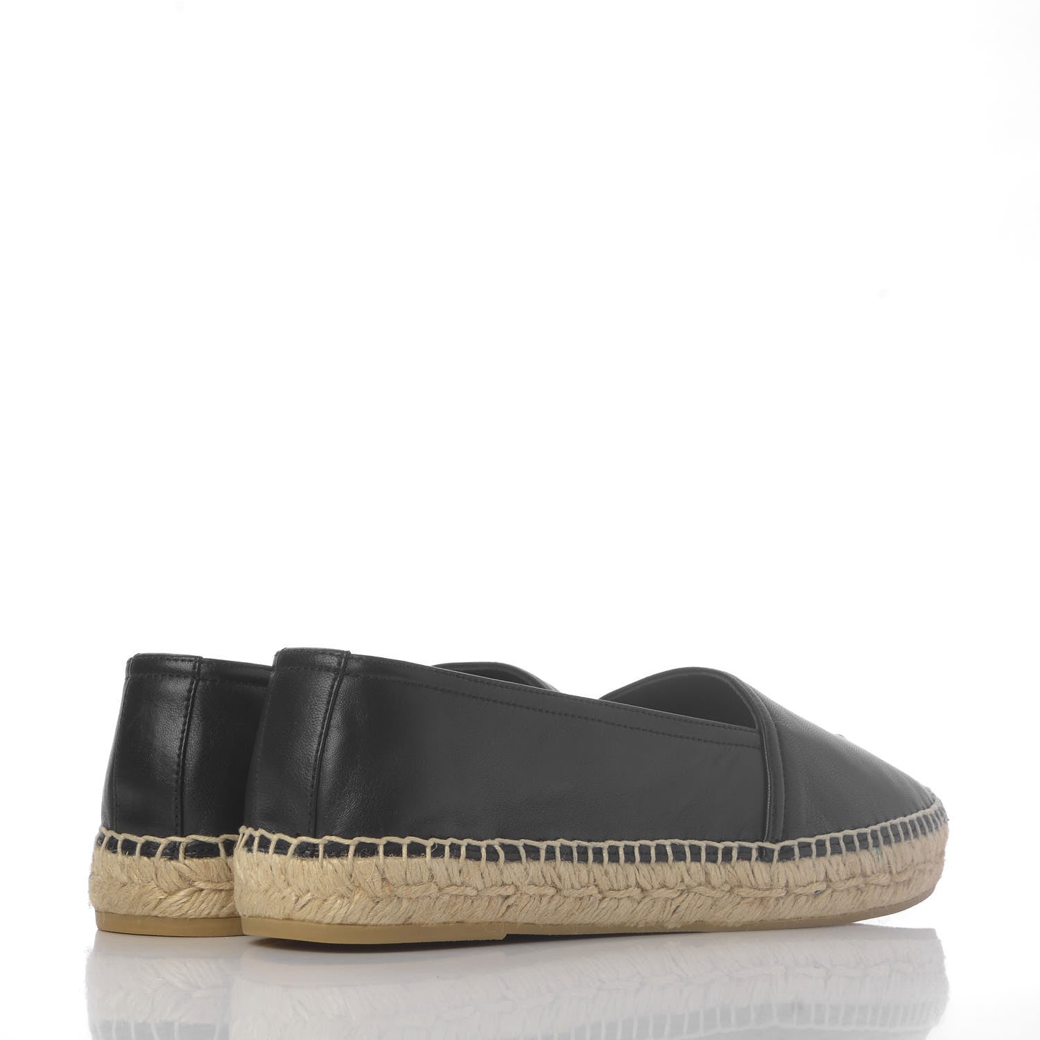 Saint Laurent Lambskin Monogram Espadrilles 39 Black 4 of 9